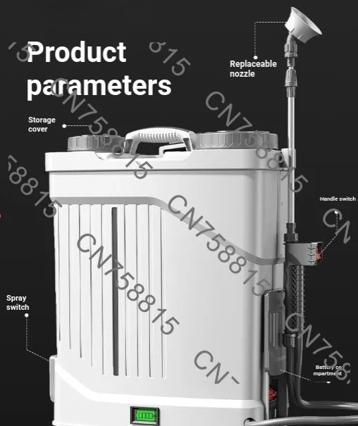 High-Pressure Watering Machine for Garden and Farm, Household Plant，Electric Agricultural Sprayer, Knapsack Pesticide Sprayer