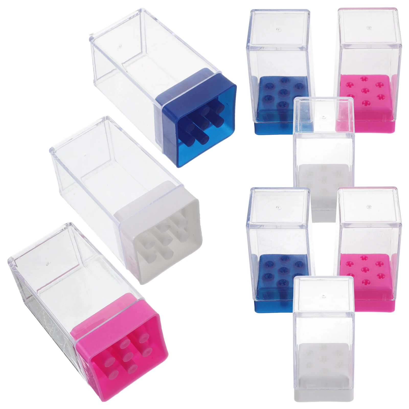 

9 Pcs Manicure Tool Storage Box Nail Drill Stand Organizer ﻿ for Supplies Salon Boxes Art Tools Supply Plastic