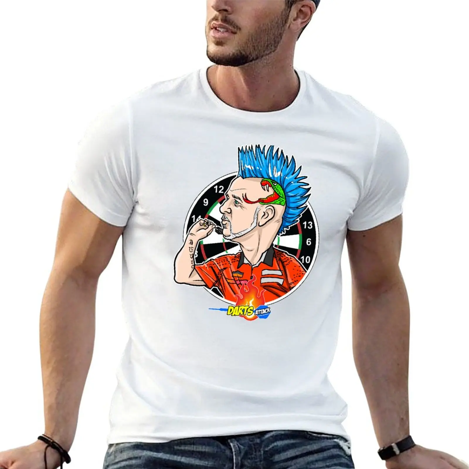 تي شيرت سهام بيتر كاريكاتورا هجوم عالي تي رايت، تي 100% من القطن عالي الجودة للرجال قميص قطني