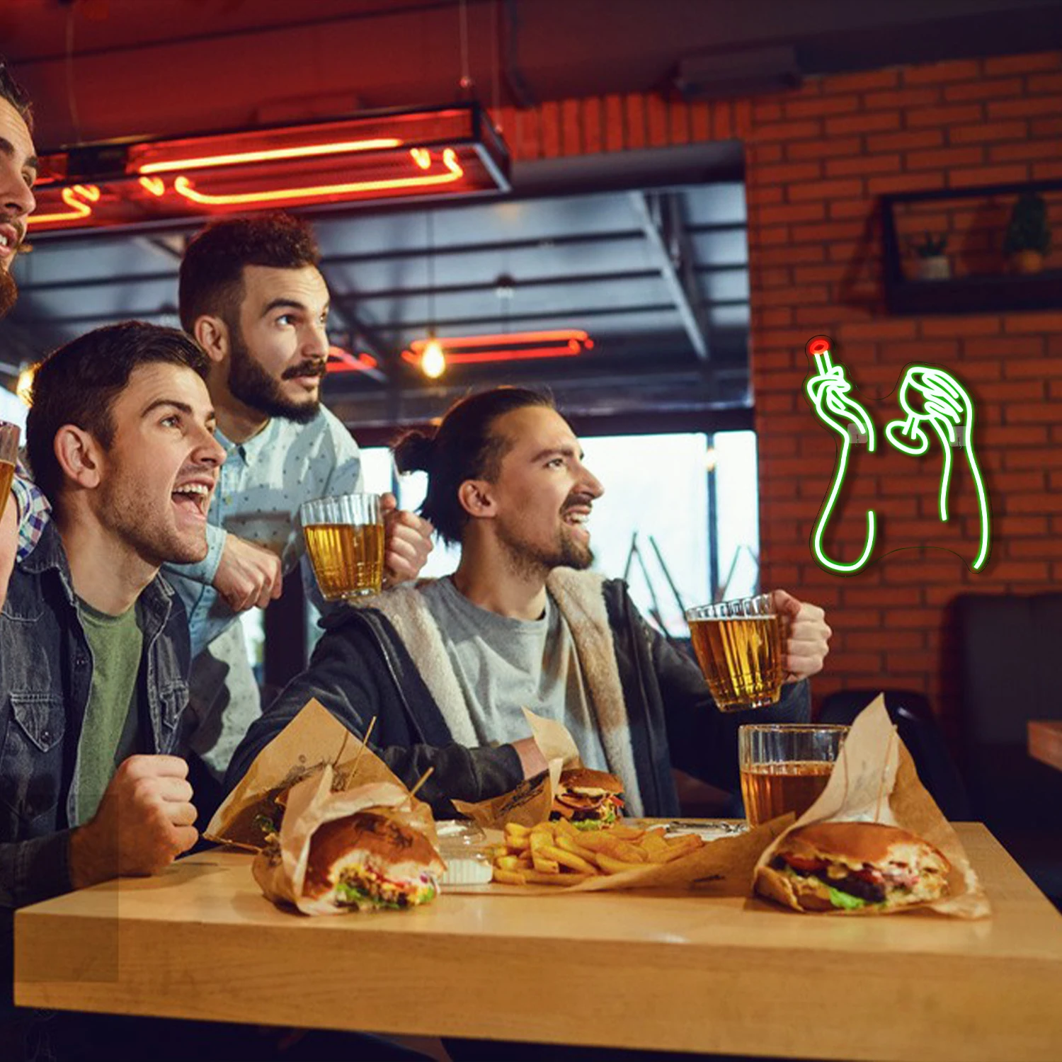 Fumar e beber Sinal de Neon para Wall Decor, Luzes LED verdes, Bar Party, Pub, Decoração do quarto, Light Up Signs, USB Power Lamp