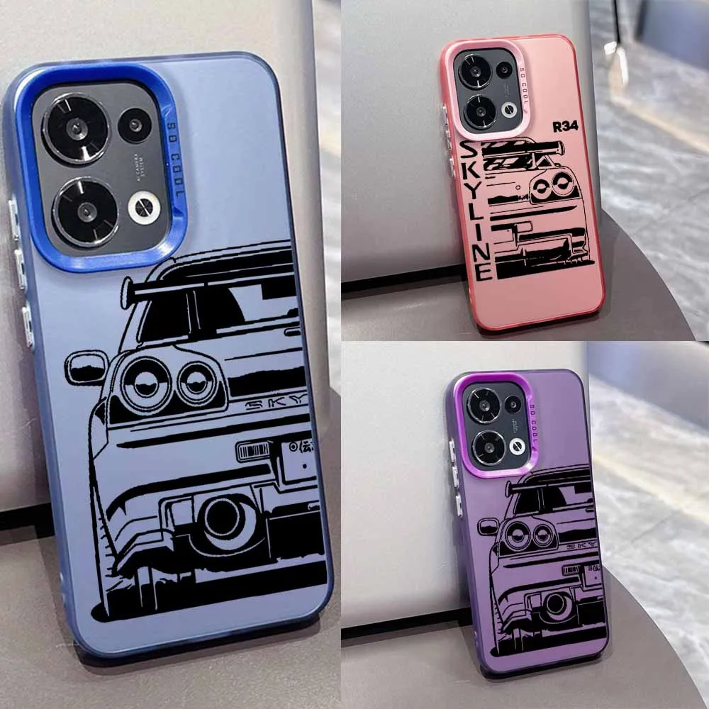 

Cool Car Design Cover For OPPO Reno 14 13F 13 12F 12 11F 11 10 8T 8Z 7Z 7 6 Pro Plus Lite Colorful Phone Case