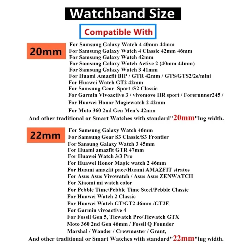 20mm 22mm Strap For Samsung Galaxy Watch 4/Classic/46mm/42mm/active 2 Stainless steel Chain Leather Band Huawei GT2/3 watch3 pro