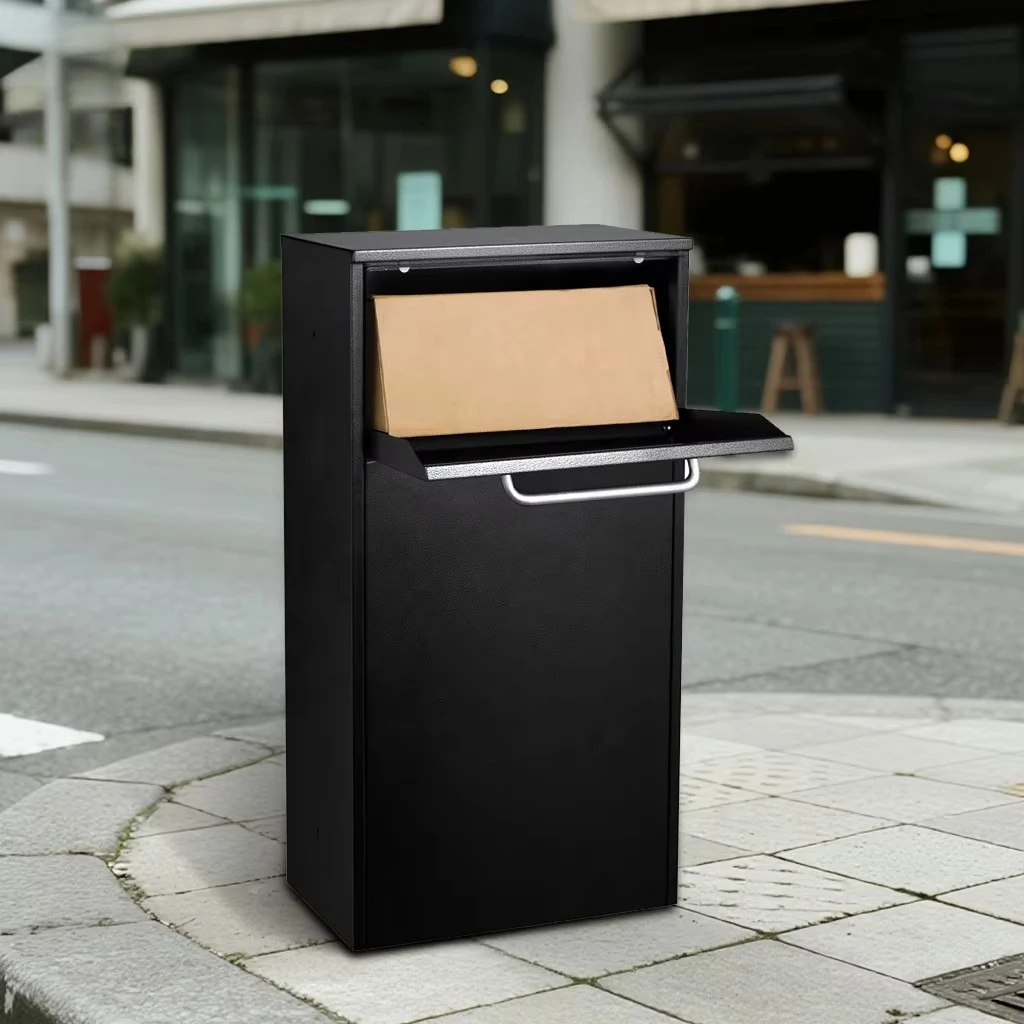 Large Outdoor Parcel Delivery Box Freestanding Parcel Box  for Mail Letter Post Metal Home Courier Box Letterbox Porch Mailbox