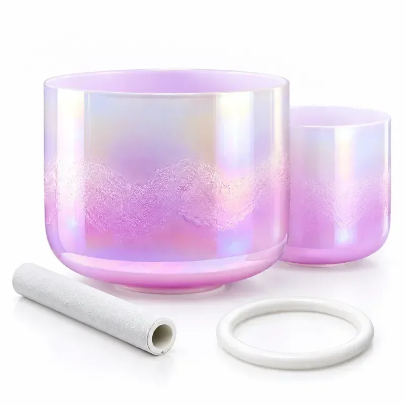 STAR LINKUP 6 Inch Neon Purple Crystal Singing Bowl Cosmic Light Chakra Balancing Sound Healing Yoga Meditation With Mallet