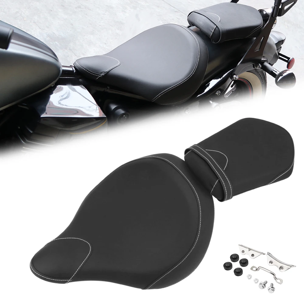 

Black Motorcycle Front Driver Rear Passenger Leather Solo Seat Cushion Pad For Yamaha Bolt 950 XV950 XVS 950 SPEC R/C 2013-2019