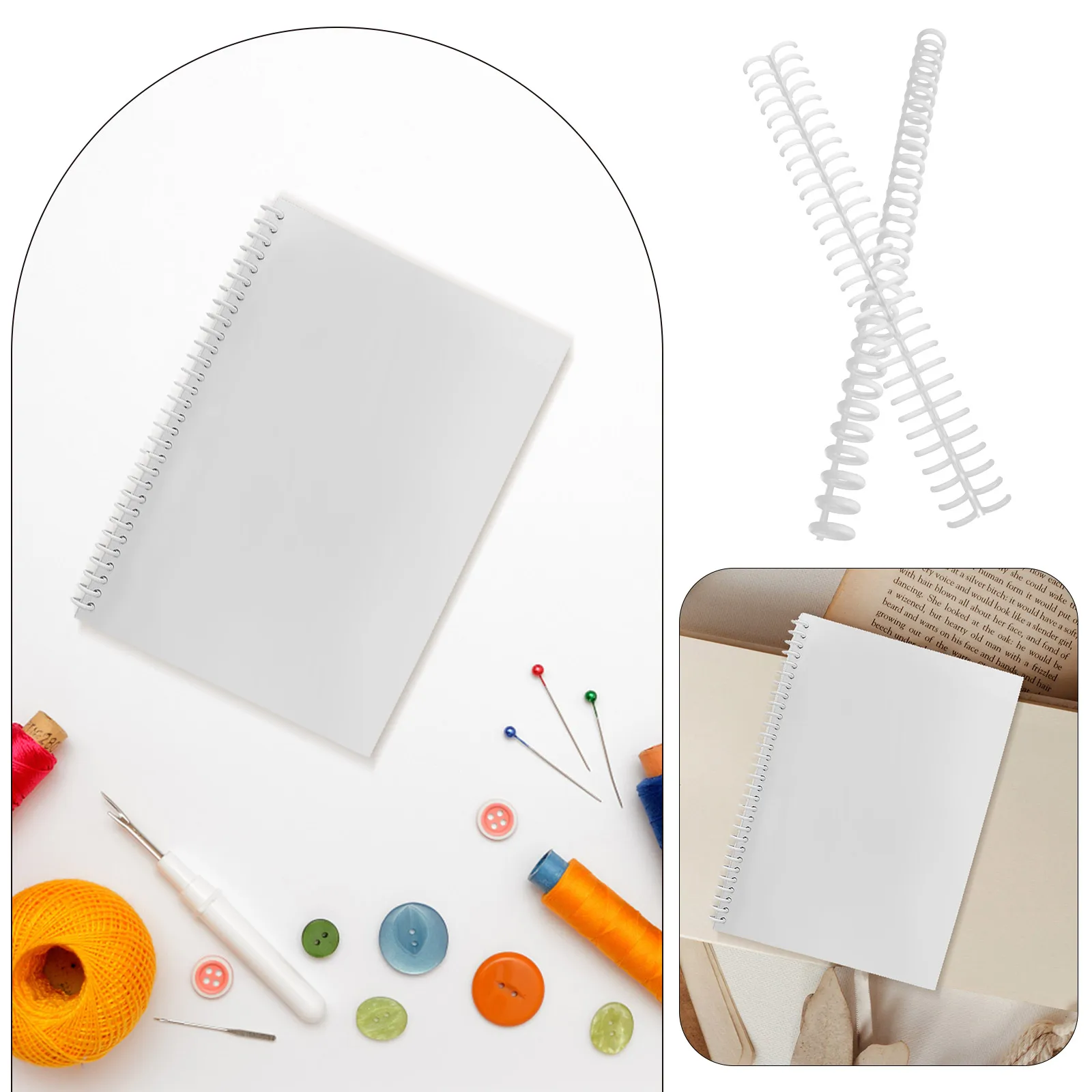 

10pcs Plastic Loose-Leaf Binder Rings Binding Coils For Notebook Calendar Scrapbook Replacement Diy Book Supplies Folder