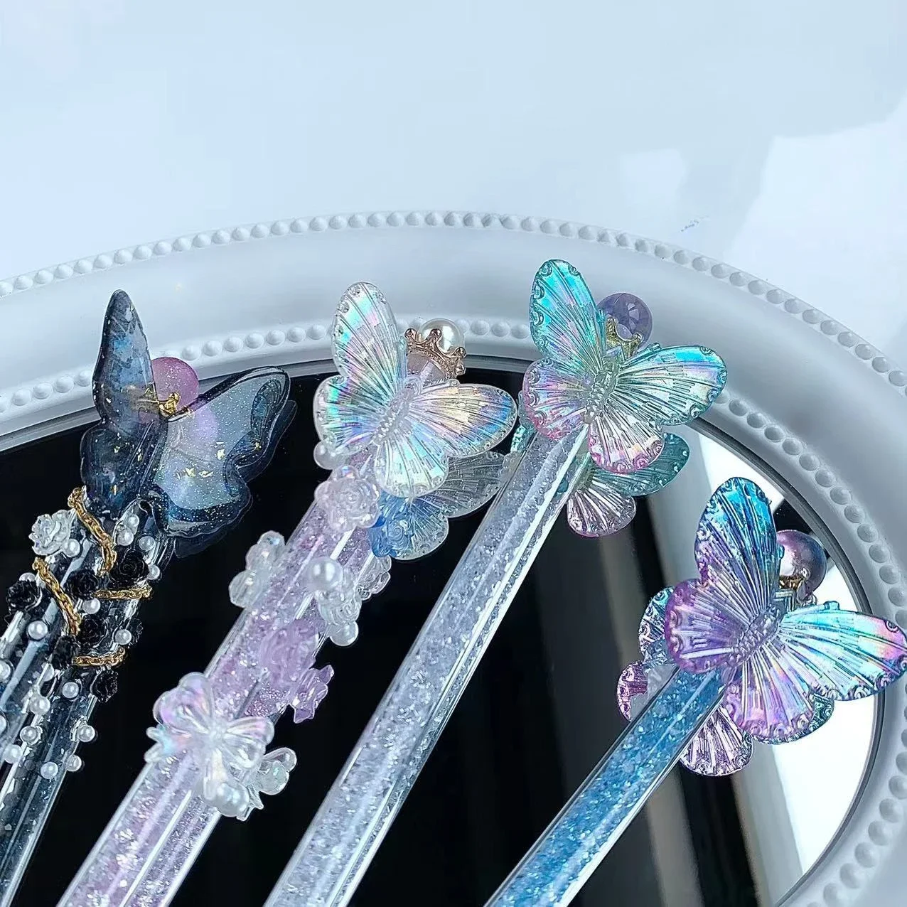 INS Beautiful Colorful Diamond Butterfly Series Pen Knife Safety Kids Scrapbook Sticker Paper Cutter Girls Express Letter Opener