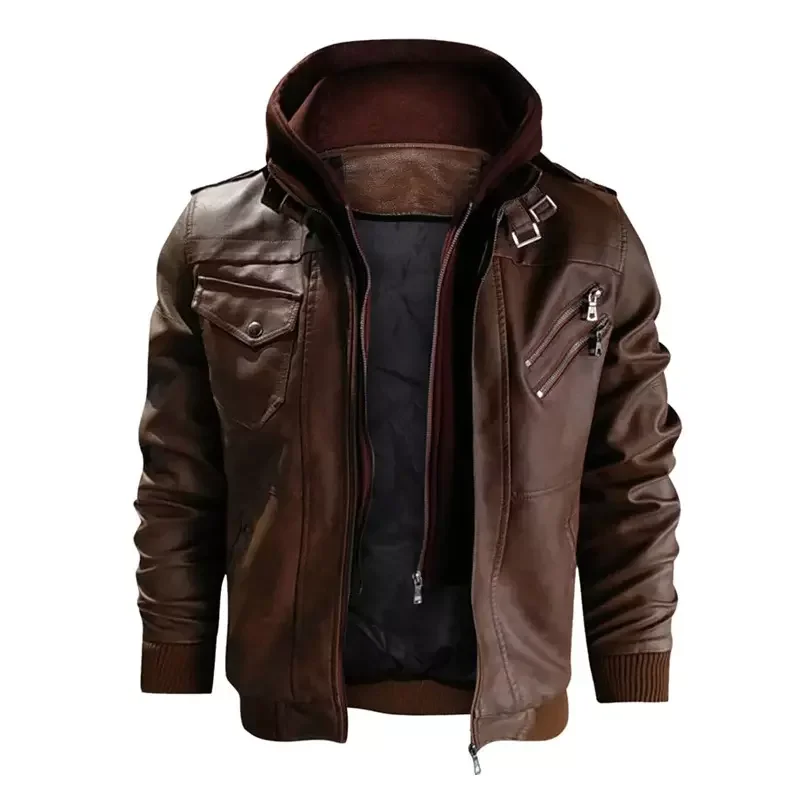 High Quality Leather Jacket Genuine Lamb Skin Factory Direct Plus Size Zipper Leather Jacket  Fashionable For Men Leather Coats