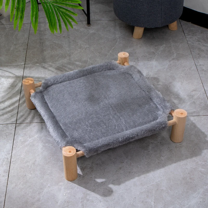 Приподнятая кровать для домашних животных, табурет для кошек и собак, стул для домашних животных с деревянными ножками, плюшевая кровать для домашних животных, диван для щенков