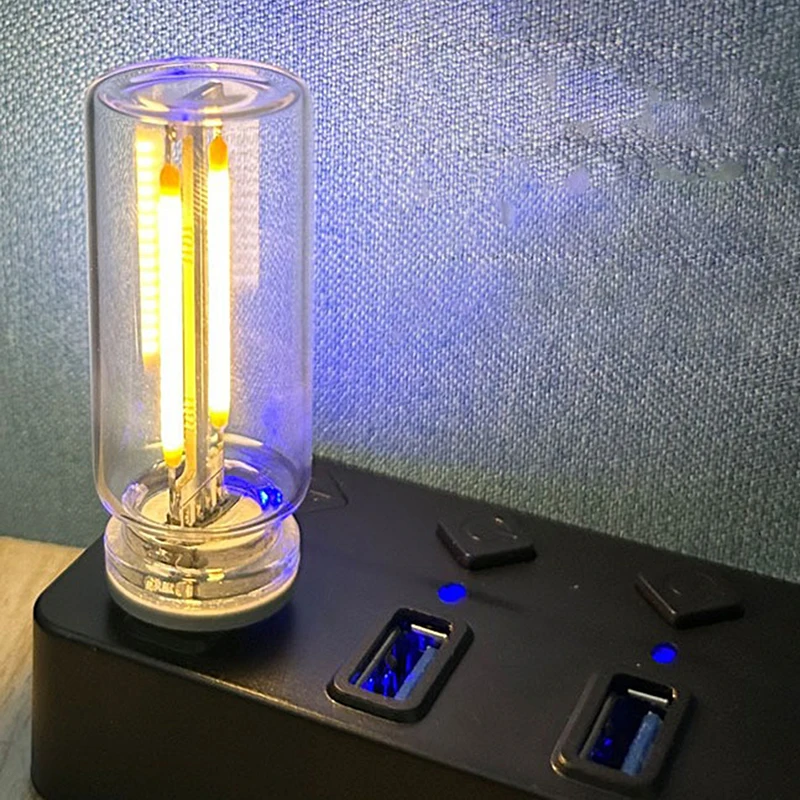 1PC Bedroom DIY Decoration USB Touch Control LED Filament Night Light Atmosphere Light Edison Bulb Incandescent Lamp