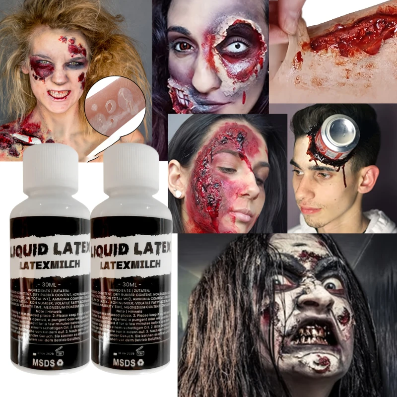 Liquid Latex Makeup,Zombie Film & TV Special Effects Makeup Special Effects SFX Cosmetic Safe Face Body Paint Realistic&Washable