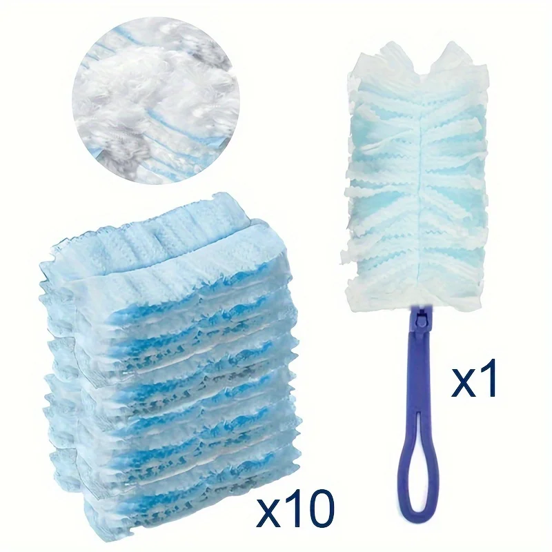 Multi-Purpose Electrostatic Dust Duster with Disposable Cloth, Handheld Dusting Brush for Home, Furniture, Car, Keyboard