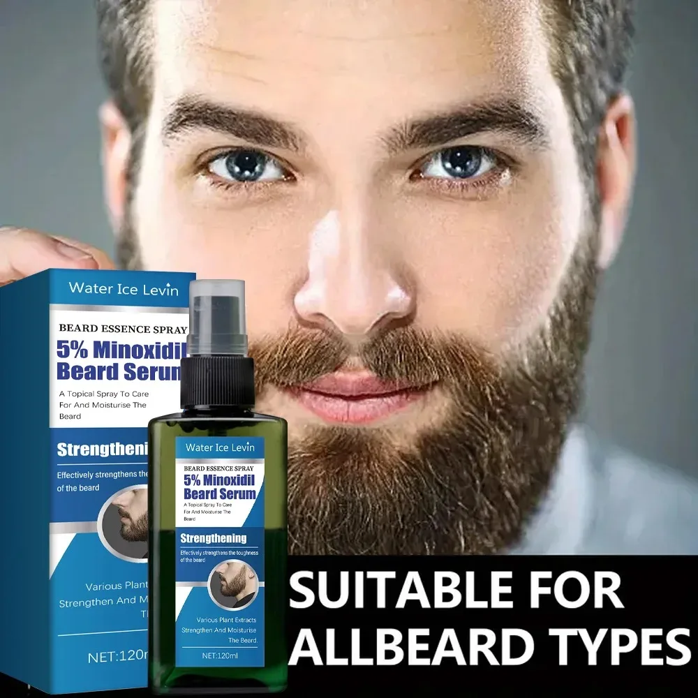 120mlMen Beard Care Essential Oil with 5% Minoxidil Shaving Oil Leave-in Conditioner restores natural moisture soften your beard