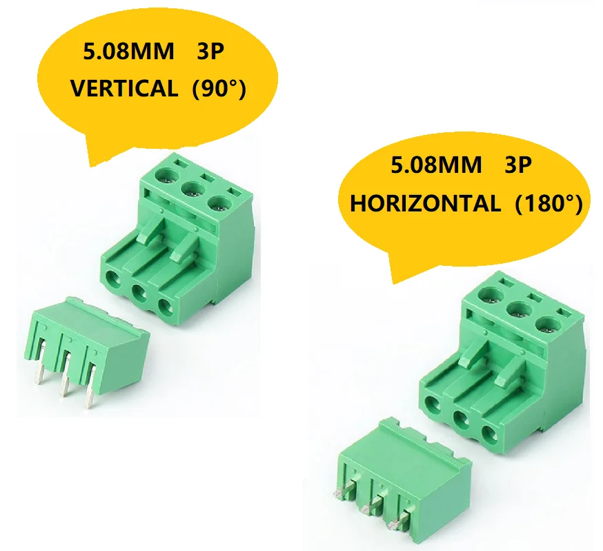 10SETS 3Pin  Screw Terminal Block Connector    2EDGK-5.08 2EDGR-5.08 2EDGV-5.08
