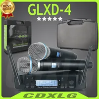 SENNESAI GLXD4 B87c Professional Dual Wireless Microphone 600-699mhz System Stage Performances UHF Dynamic 2 Channel Handheld