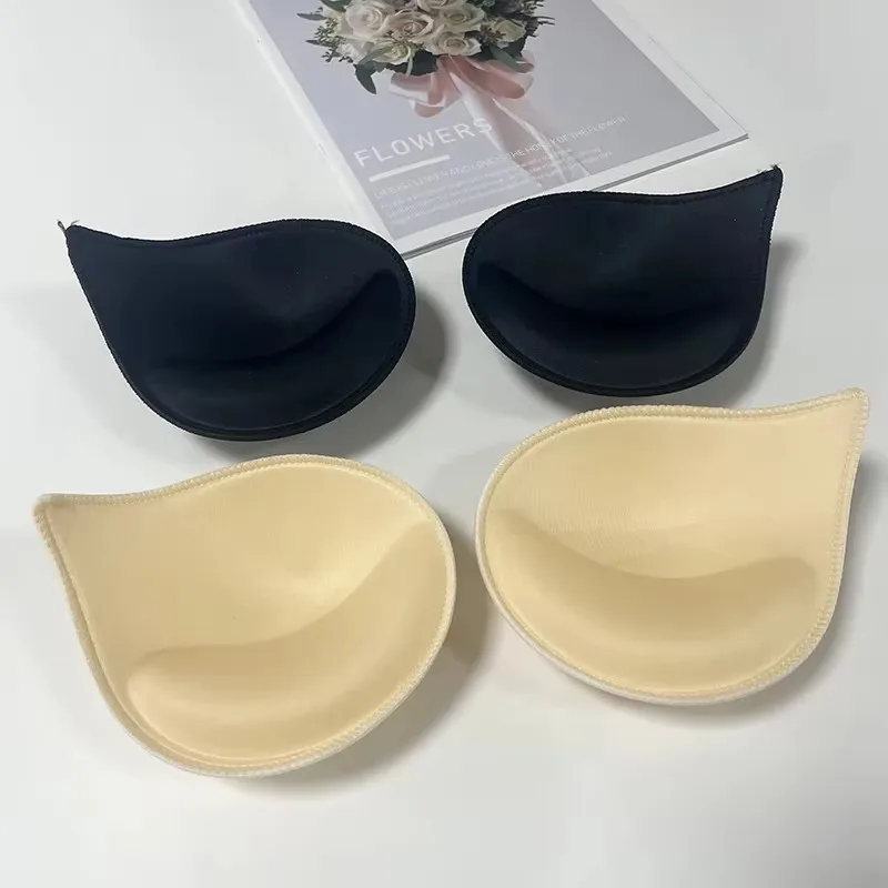 1pair Thick Sponge Bra Pads for Women Swimsuit Breast Push Up Breast Enhancer Removeable Bra Pads Inserts Cups Bra Accessories