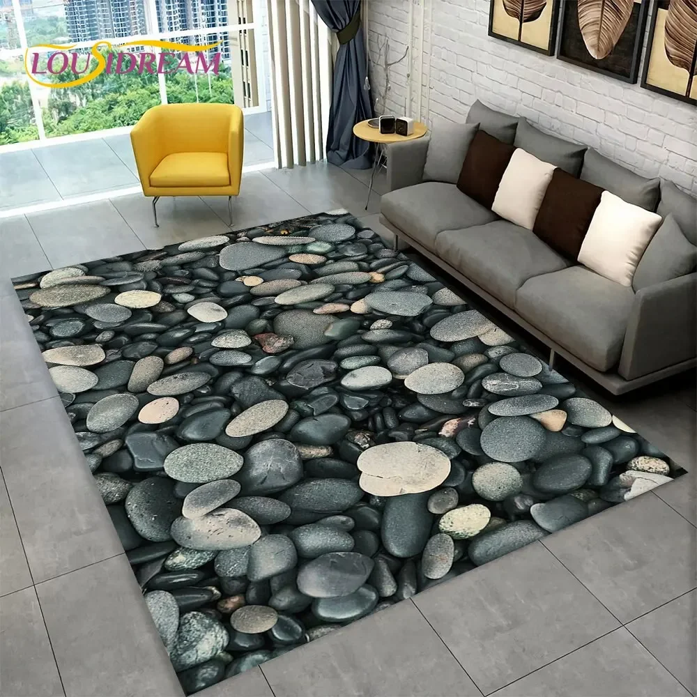 

3D каменный след, пляжный коврик из гальки, ковер для дома, гостиной, спальни, дивана, коврик для кухни, декор, нескользящий напольный коврик