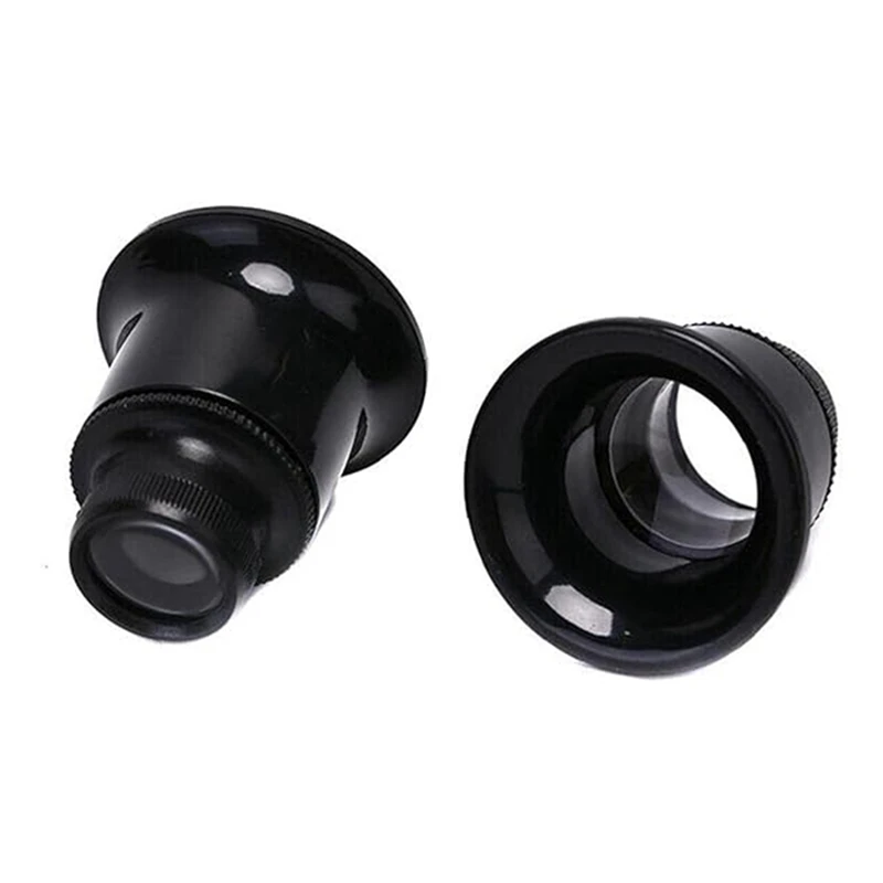 4PCS Black Plastic Magnifier Single-Tube 20X Magnifying Glass Watch And Jewelry Repair Magnifying Glass