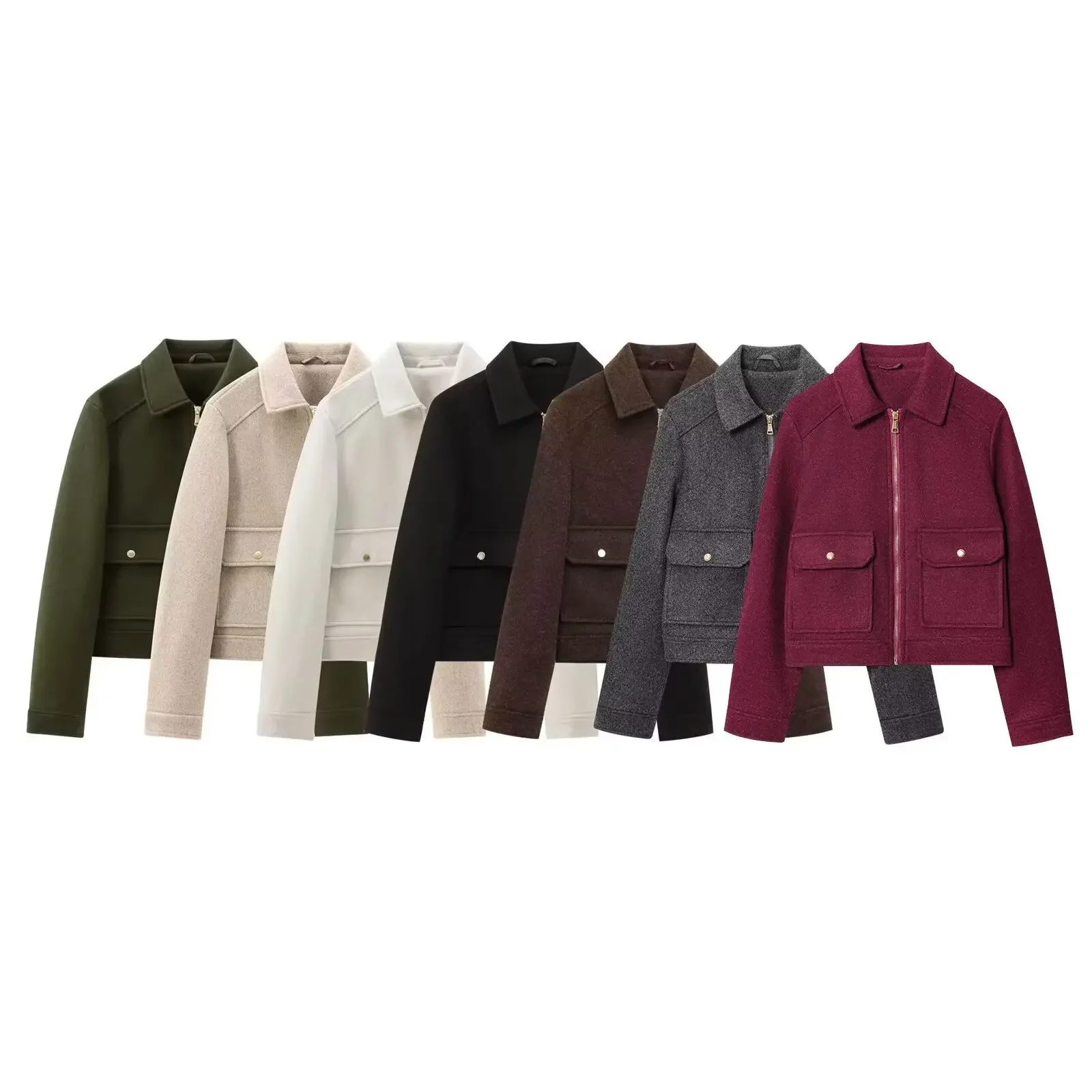 

Soft Jacket Outerwear Women's Single Button Fashionable Autumn Winter Flip Collar Full Sleeve Loose Fit Chinese Origin