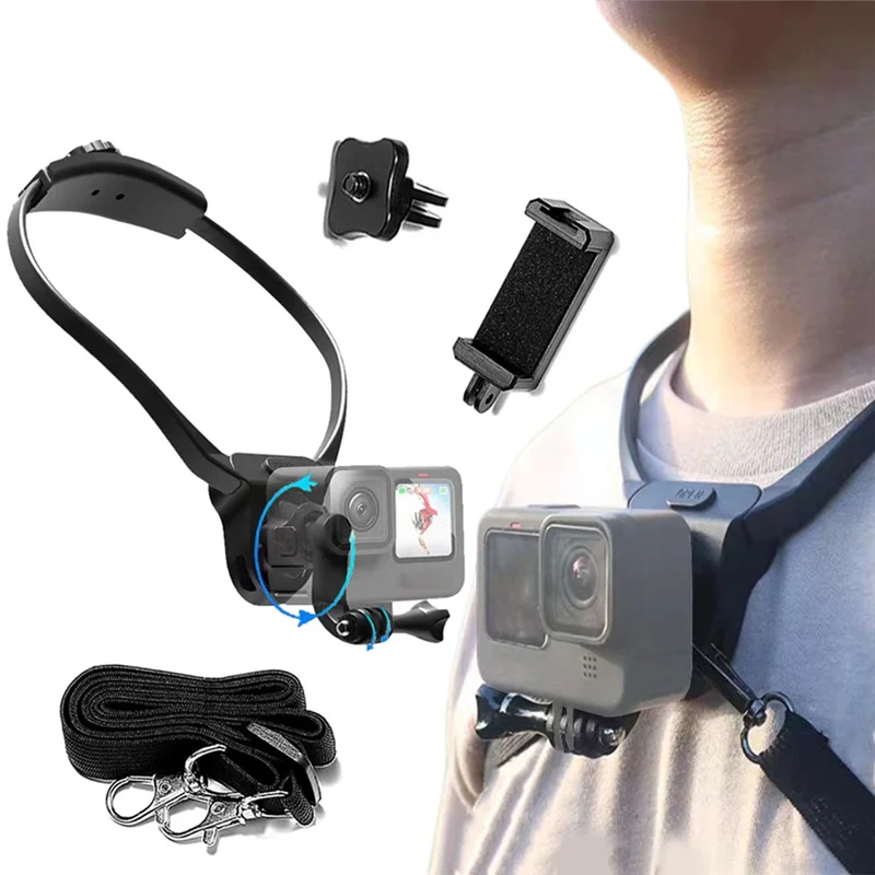 Регулируемый подвесной держатель для камеры для Gopro 13 12 11 10, держатель для воротника спортивной камеры, первая перспектива, съемка, езда