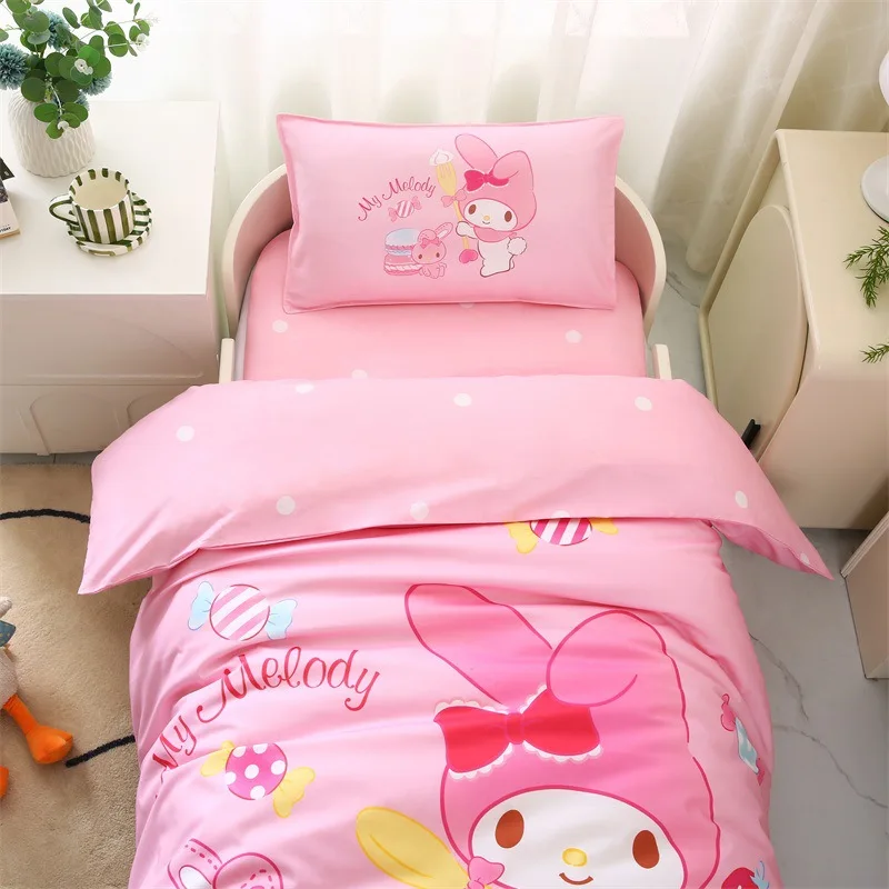 Melody Kids copripiumino My Melody Cartoon Pink copripiumini Set biancheria da letto singola doppia dimensione per la decorazione della camera da letto dei bambini