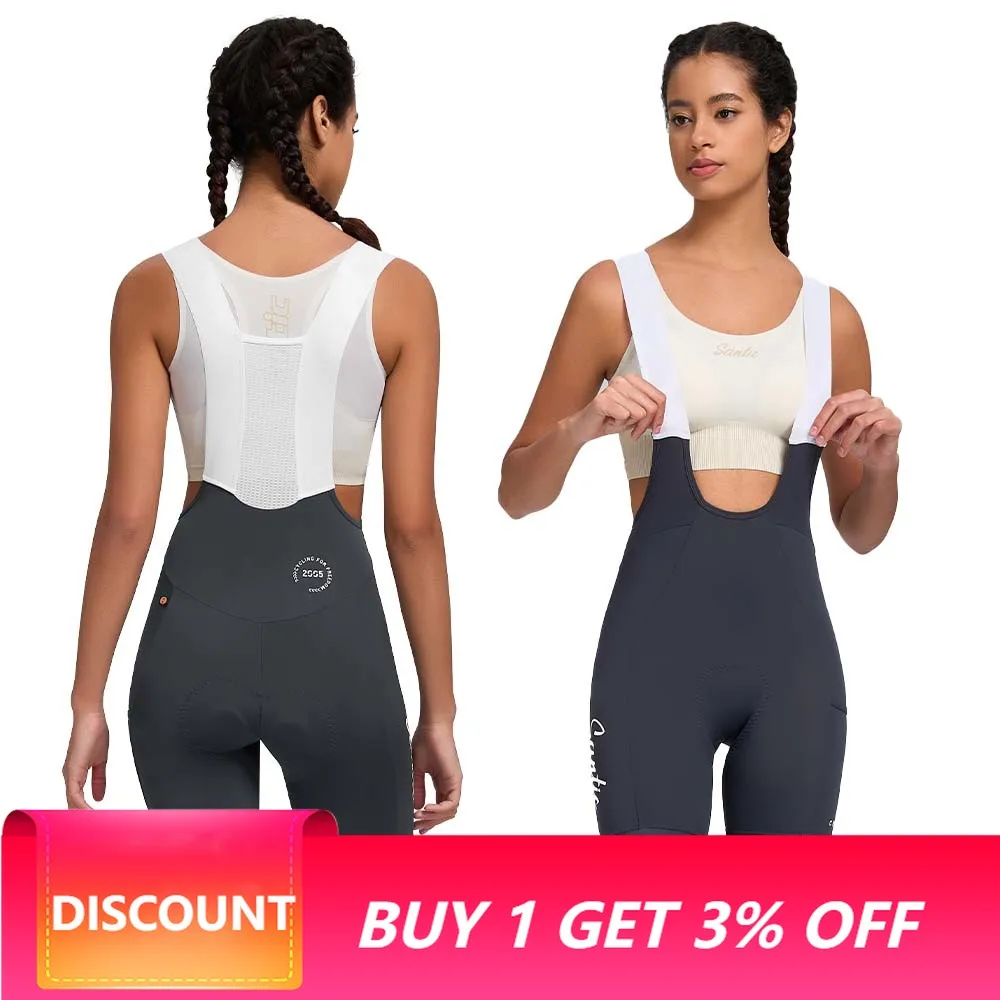 Santic Women Cycling Bib Shorts Summer  Road MTB Bike Shorts Breathable Double Arrow Seat Cushion Cycling Equipment TL25C05197