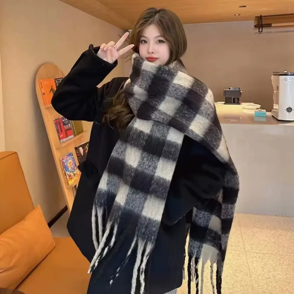 Neuer karierter Schal für Herbst und Winter, modischer warmer Schal, dicker Schal