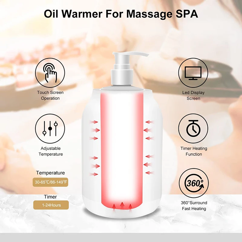 Chauffe-crème de massage électrique avec affichage LED, chauffe-huile numérique, distributeur de bouteilles, masseur de spa, salon à domicile, 250ml