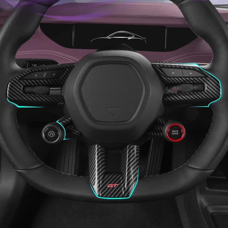 

Steering Wheel Decorative Patch Modification For Xiaomi SU7 Carbon Fiber Pattern Accessories Sticker Car Interior Accessories