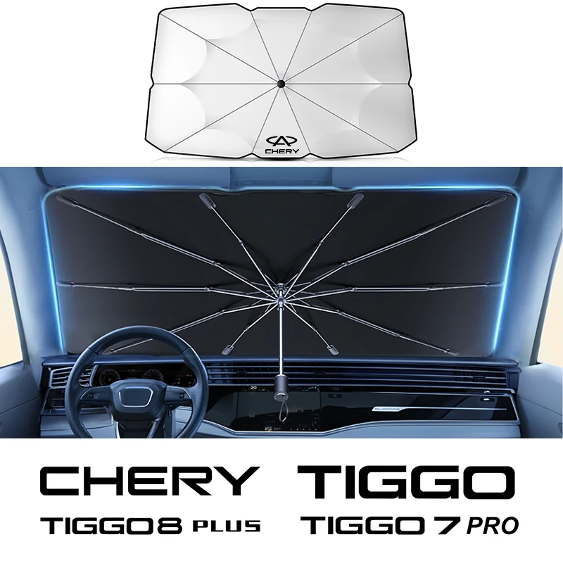 Parasol para parabrisas de coche, sombrilla de sombreado frontal para Chery Tiggo 3, 4, 5, 7, 8, Tiggo7pro, Tiggo8plus, accesorios interiores de