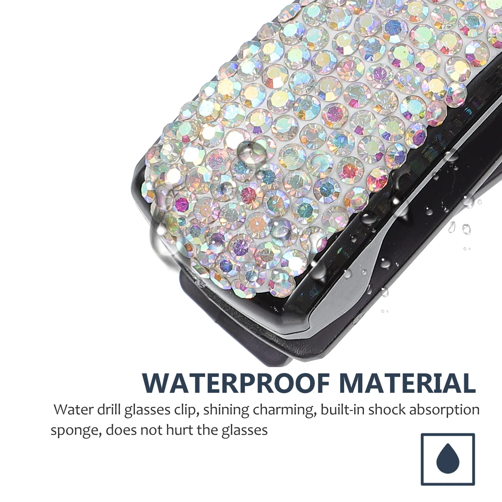 

2Pcs Car Eyeglasses Unique Clip Rhinestone Clamp for Vehicle Interior Decoration Multipurpose Card Holder Car Glasses Clips