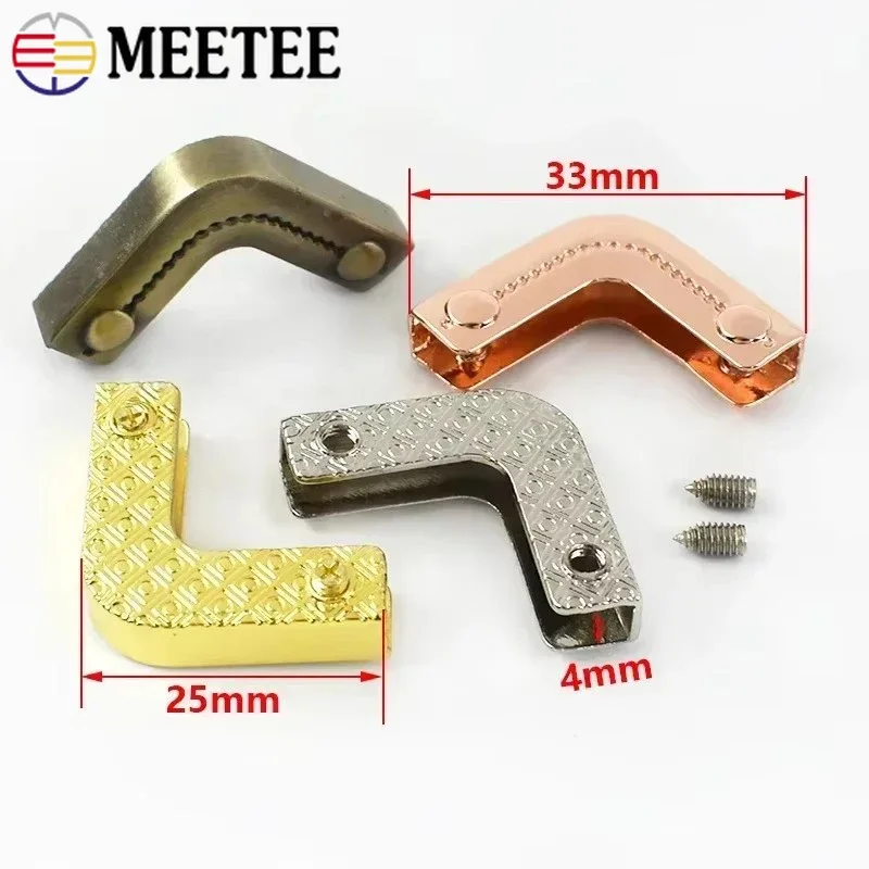 5-50Pcs Corner Protector Metal Buckles for Purse Edge Protection Clip Clasp Bag Decoration Hook Handbag Cover Corners End Lock