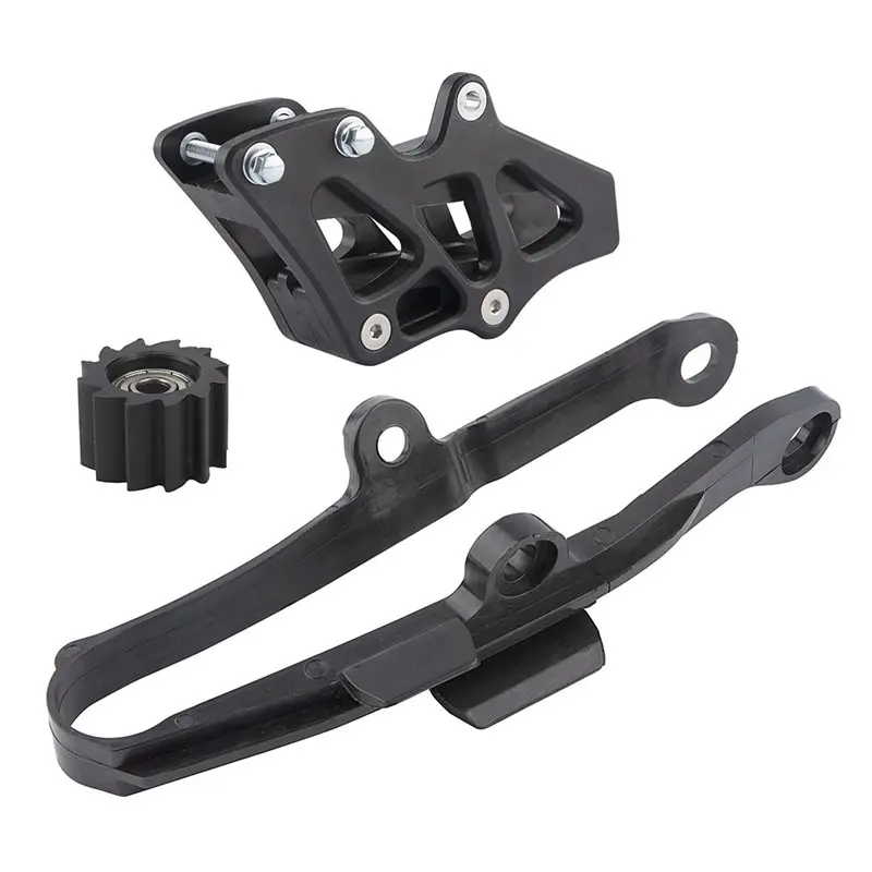Durable 3PCS Plastic Chain Set With Flat Forks And Rubber Pads For Kawasaki KX250F KX450F KLX450R Motorcycle Guide Wheel