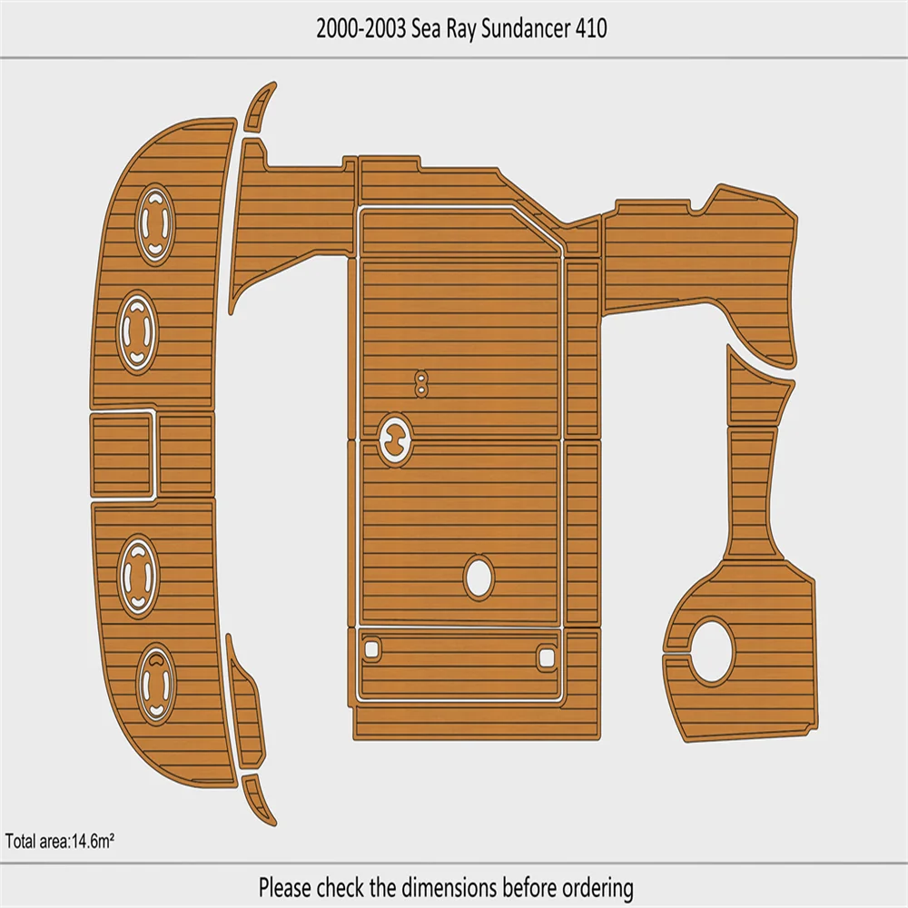 

2000-2003 Sea Ray 410 Sundancer Cockpit Платформа для плавания 1/4 дюйма, 6 мм, искусственный пол из ЭВА