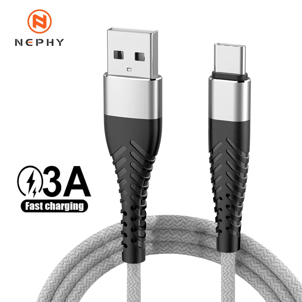 Кабель USB Type-C 3A для быстрой зарядки Samsung Galaxy Xiaomi iPhone Компактный зарядный кабель для передачи данных