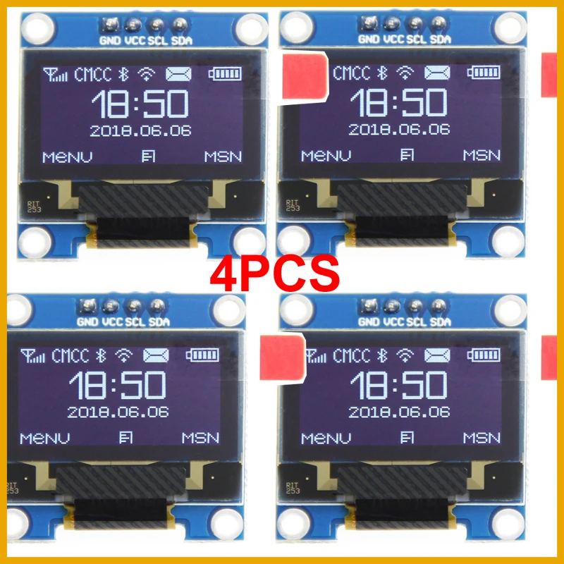 New 2026 1/4Pcs 0.96 Inch OLED I2C IIC Display Module SSD1315 12864 128x64 SSD1306 Self-Luminous LCD Screen Board for Arduino
