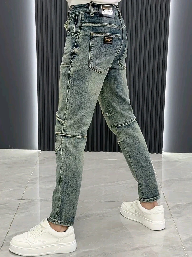 

Весенне-осенние мужские джинсы нового модного дизайна, удобные, универсальные, премиум-класса, для делового и повседневного стиля, со средней посадкой, прямого кроя.