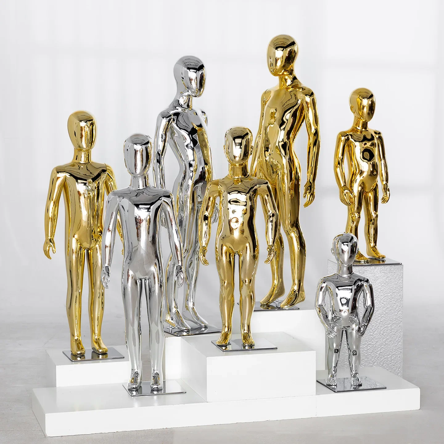 High-end children's electroplating full body model props full body large, medium and small children's clothing store display