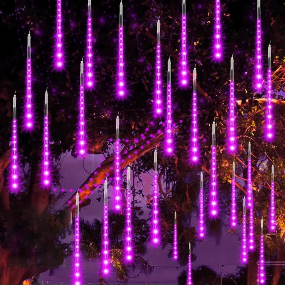 LED 유성우 8 튜브 요정 휴일 조명 미국 플러그 110V 웨딩 파티 침실 야외 2025 크리스마스 홈 인테리어
