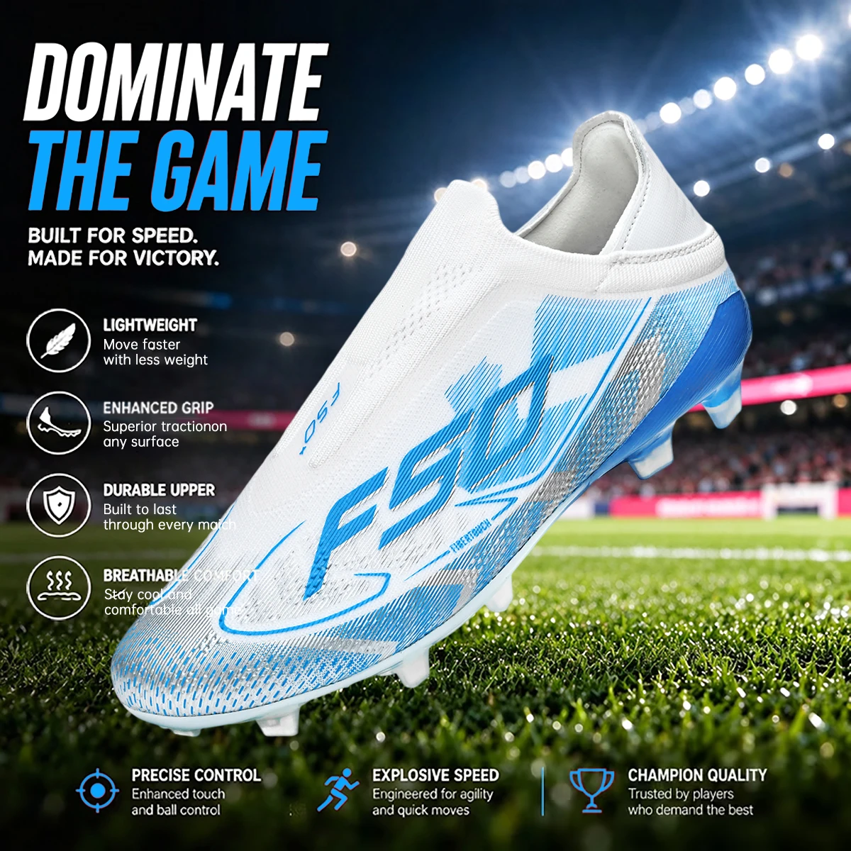 Unisex AG FG Football Shoes Durable Non Slip Studs Lightweight Soccer Cleats for Adult Players Outdoor Lawn Soccer