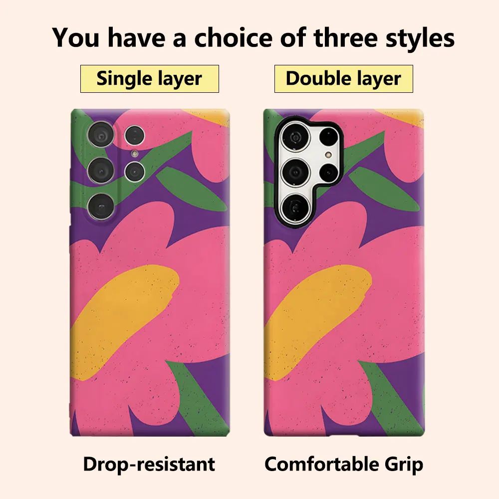 Bold Floral Luxury Fashion Full Lens Protective Case for Samsung Galaxy S26 S25 S24 A56 A36 Plus Ultra