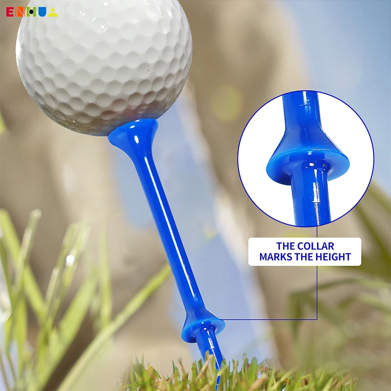 Golf Tee 50 Pack Upgrade Big Cup Plastic Golf Tees 83mm Recycle Use Reduce Friction for Golfer Practice Golf Accessories