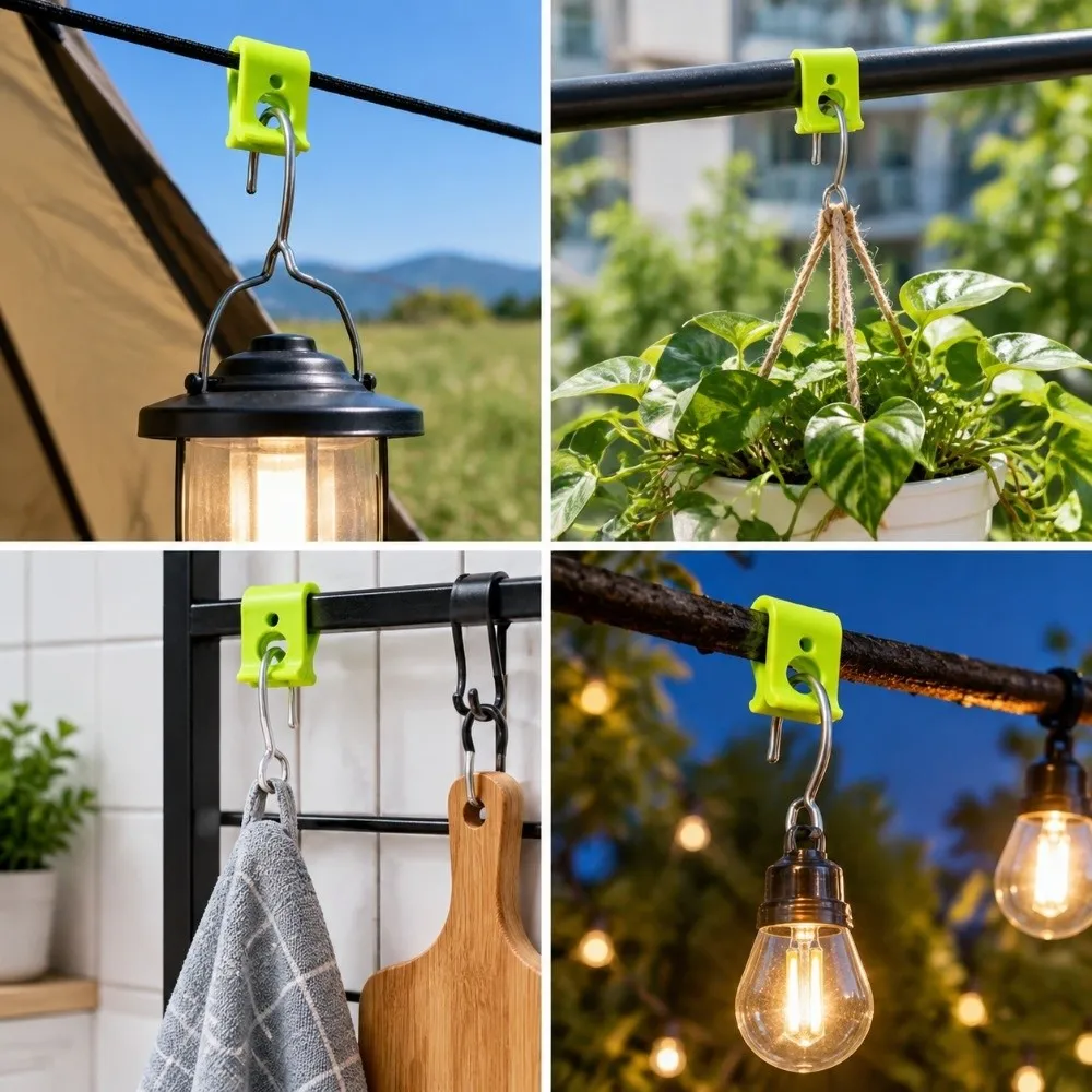 3D Printed Windproof Clothes Pegs Multi Functional Portable Laundry Fastening Clips Built In Hook Lightweight No Drill Hooks