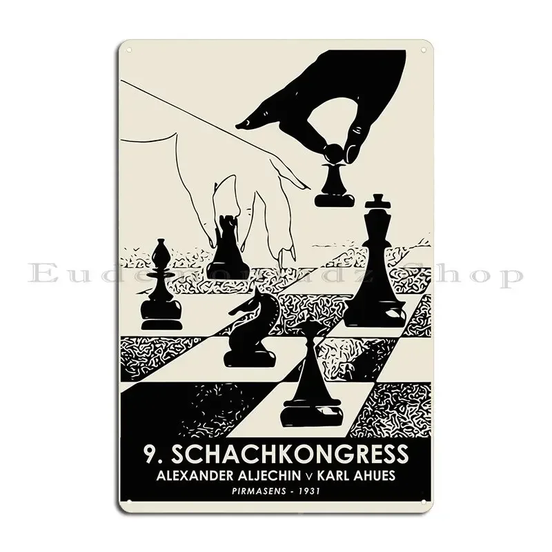 Chess Convention Poster Metal Plaque Living Room Club Printing Garage Wall Decor Tin Sign Poster