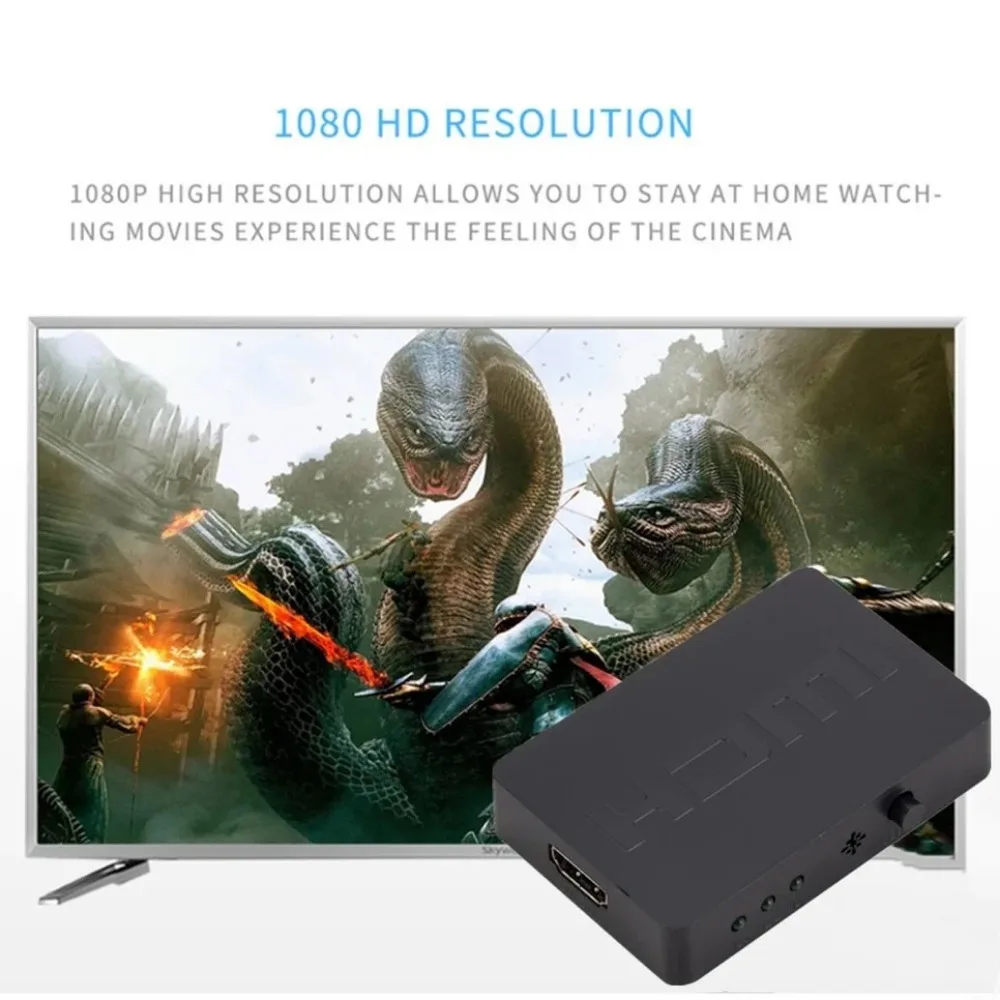 BGGQGG 3 Port HDMI-compatible Splitter Hub Box Auto Switch Remote Control 3 In 1 Out Switcher Hd 1080P For Hdtv Xbox360 Ps3