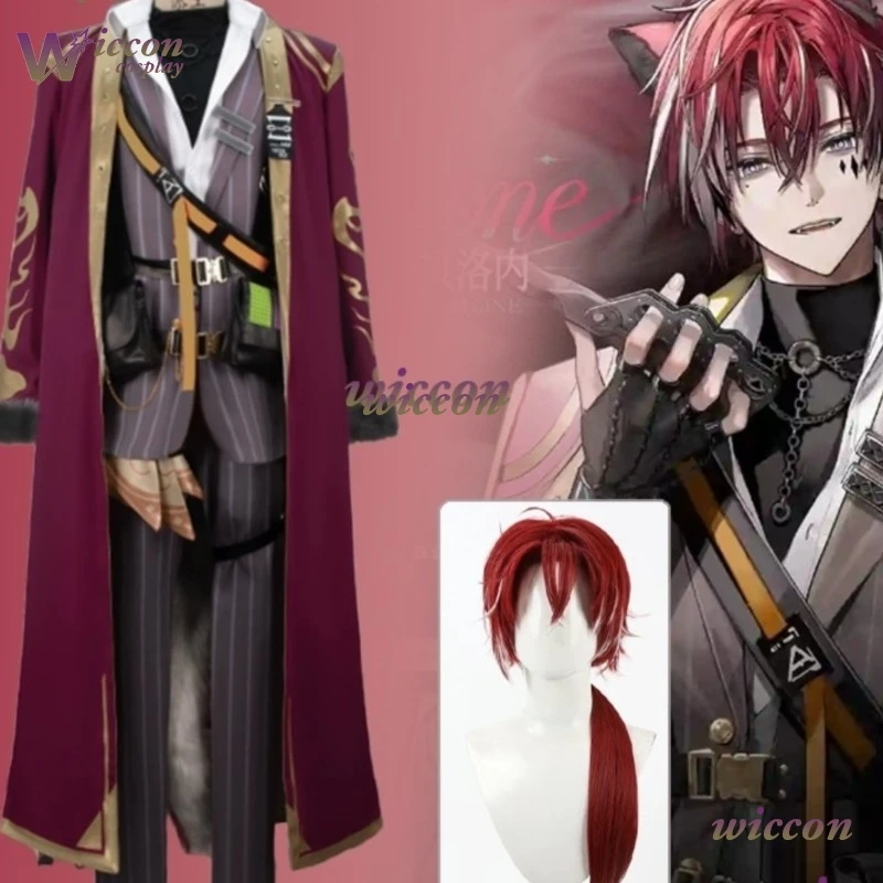 

Костюм для косплея Demetri Bellone из игры Arknights, парик, униформа Деметри, костюм на Хэллоуин, мужская одежда для ролевых игр