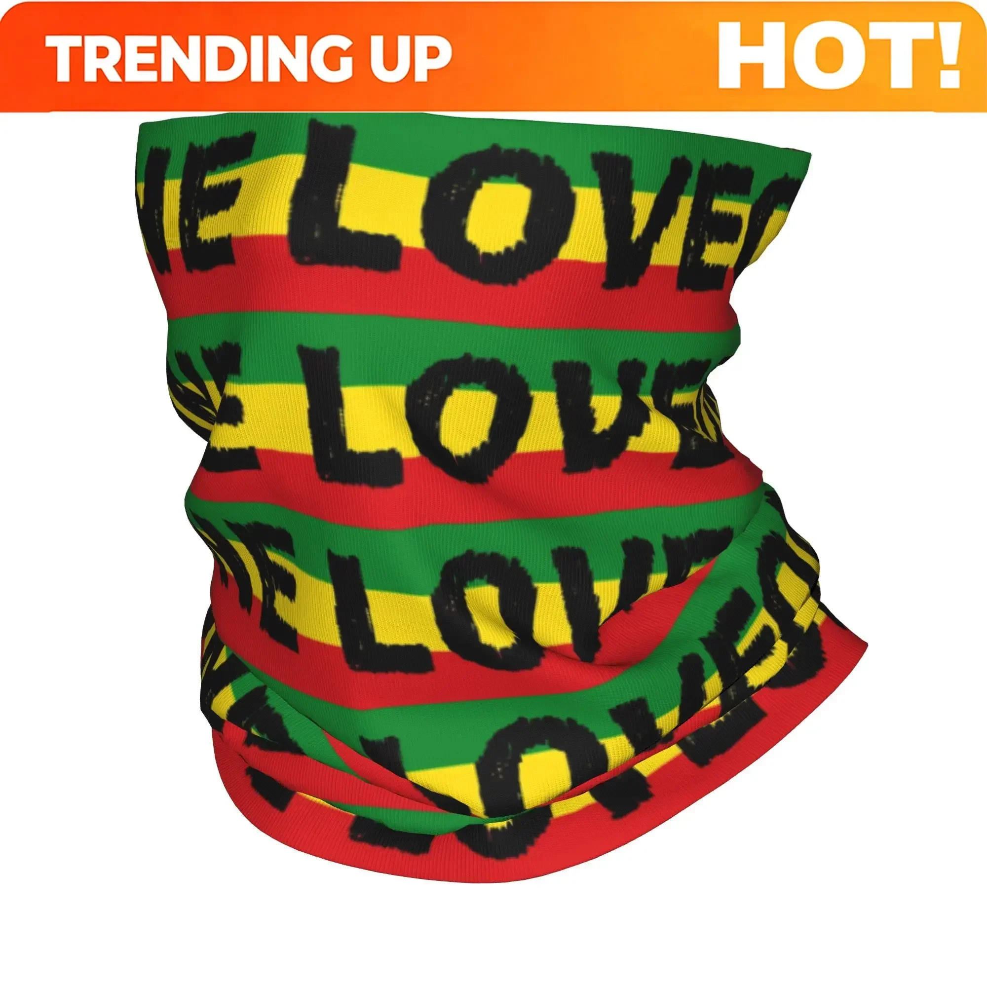 Custom Custom Jamaica Rasta Flag Lion Of Judah Bandana Neck Gaiter For Ski Running Women Wrap Scarf One Love Printed