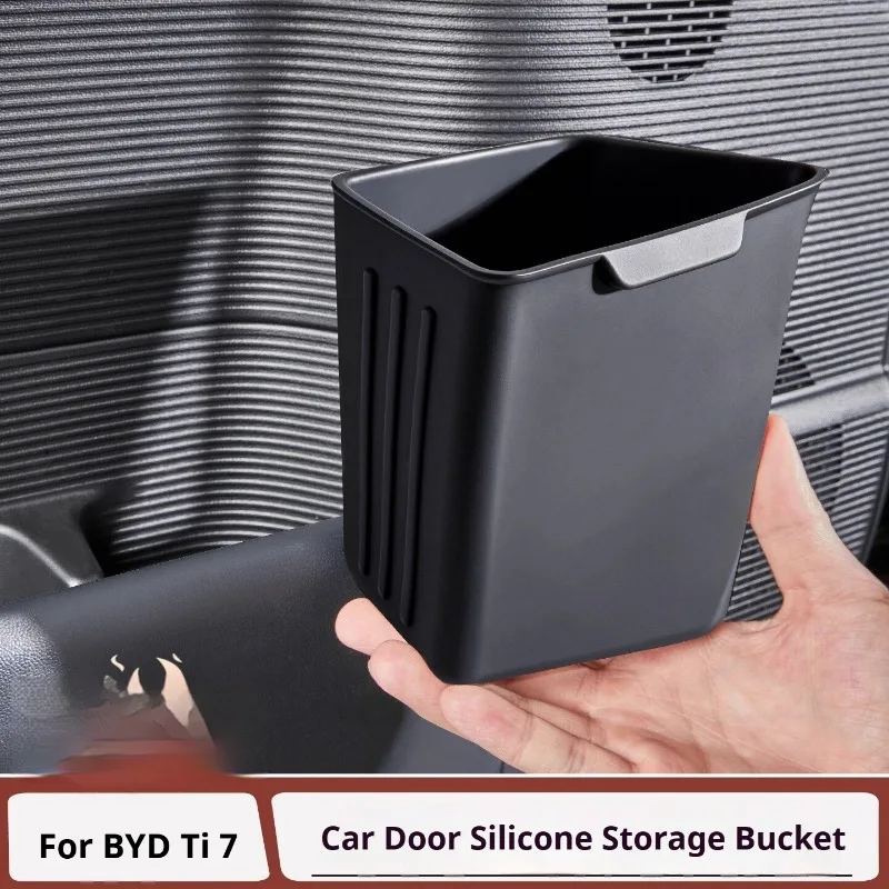 For BYD Ti 7 Leopard 7 Car Mounted Silicone Trash Can Multi Functional Door Umbrella Bucket Waterproof Tank Car Accessories