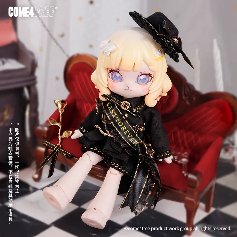 COME4FREE Black Knight Dress Outfit Set for 1/12 BJD Doll Compatible with OB11 Doll Clothes Accessories Toys And Hobbies