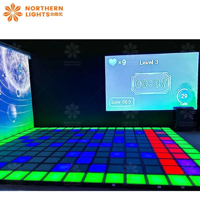 30x30cm LED Game Floor Interactive Gaming Light Tile For Activate Game Room